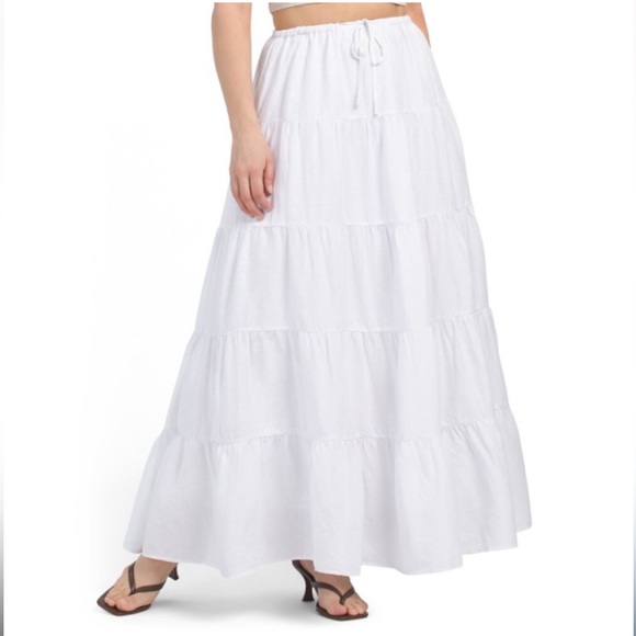 Caroline Constas White Tiered Maxi Skirt - Picture 1 of 5